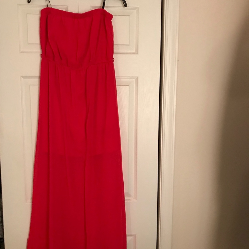 Strapless Sheer Pink Dress